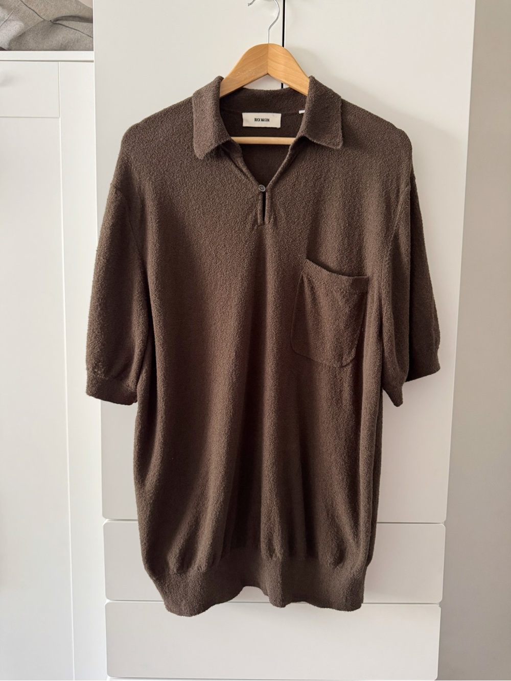 Buck Mason Cotton Loop Terry Polo – Men’s XXL – Brown Cinder